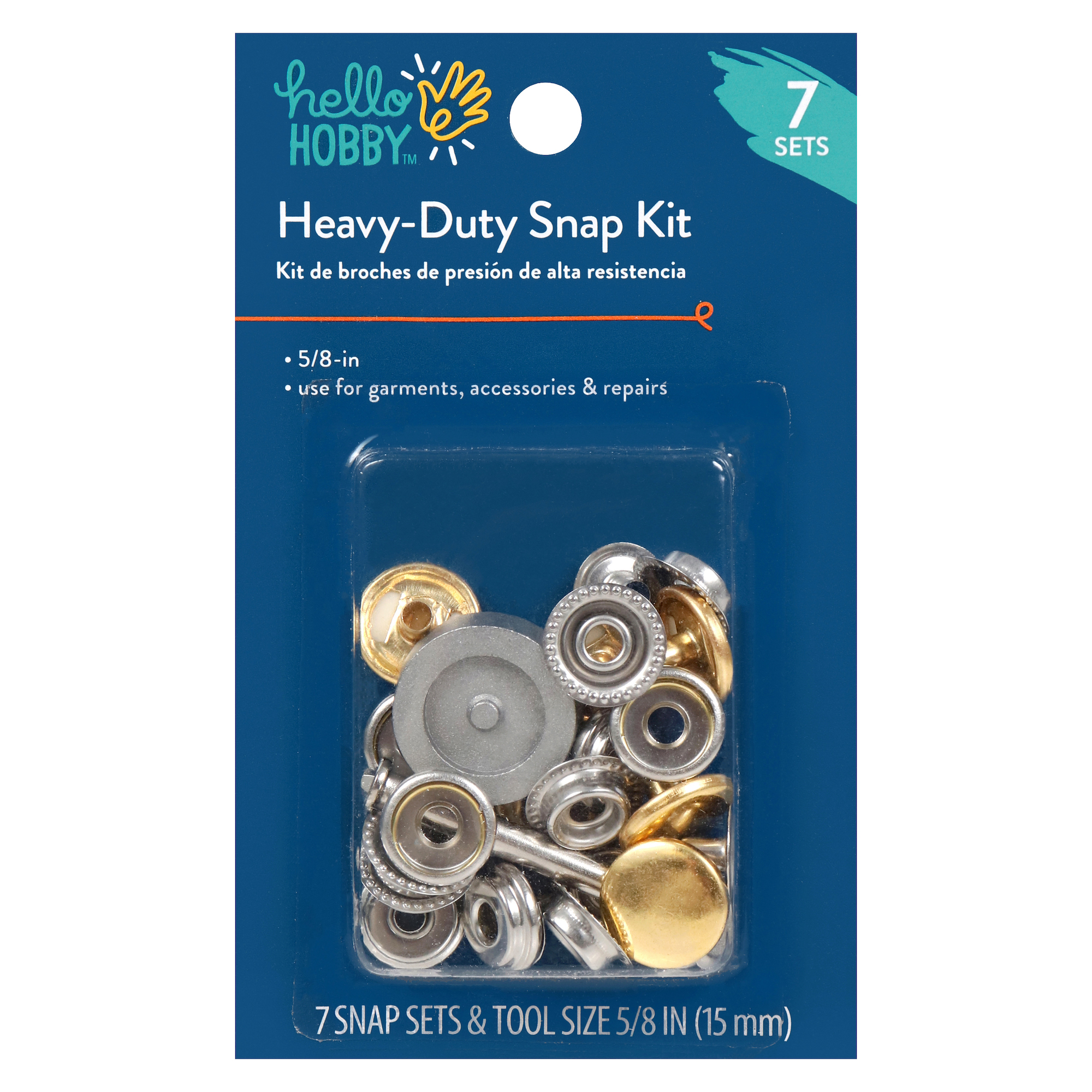 Hello Hobby Gold Heavy Duty Snap Kit Fasteners, Nickel Plated